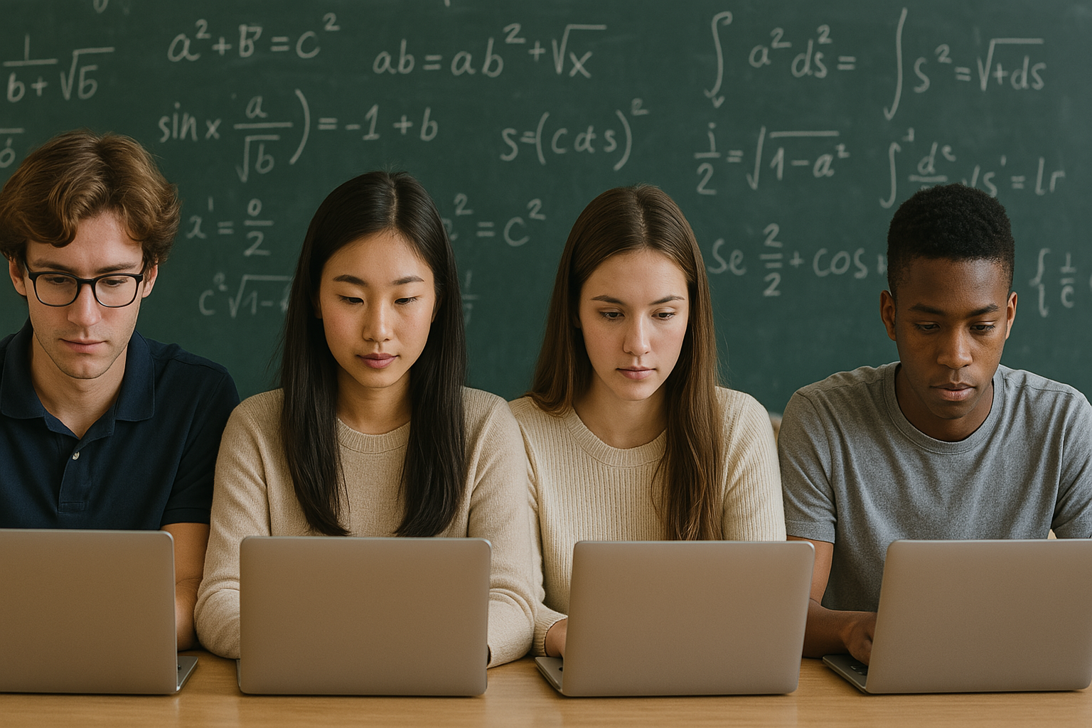 Students typing
